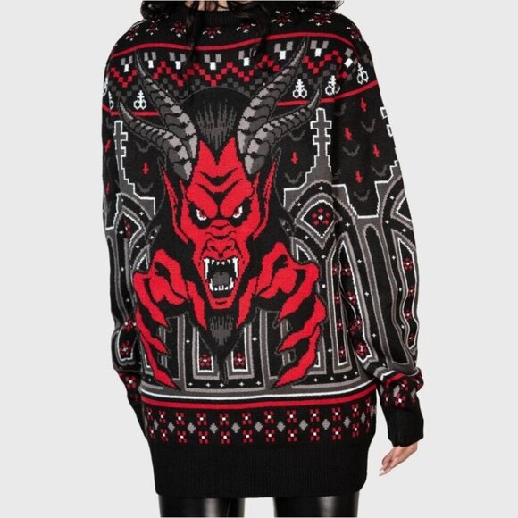 Killstar ✦ Devil On My Back Sweater ✦ Gothic Cathedral Knit ✦ Unisex XXL NWT - Picture 10 of 14
